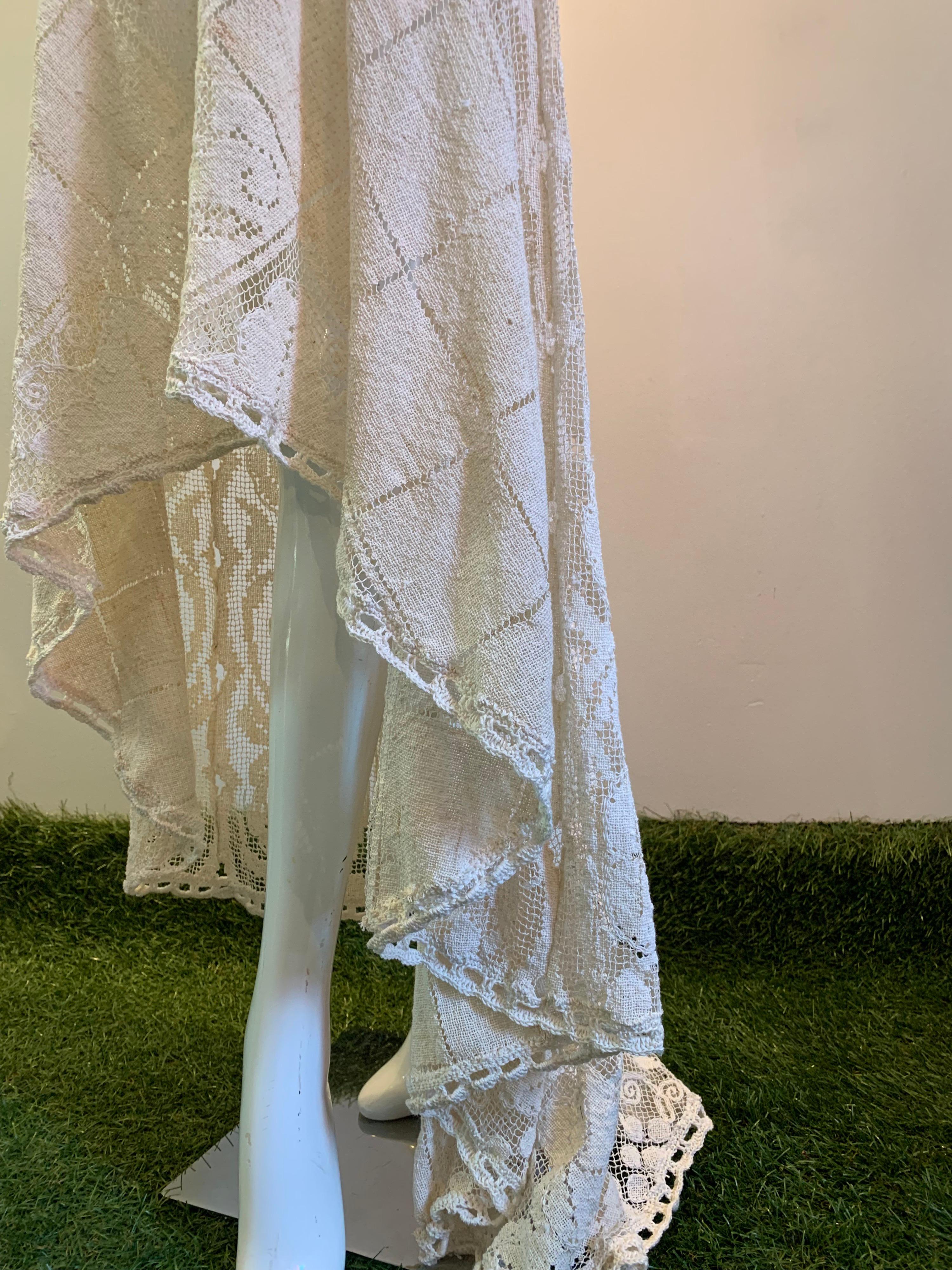 Women's Torso Creations Summer Cotton Lace Dress W/ Daring Side Plunge & Bikini-Top