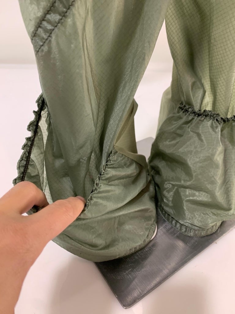 Torso Creations Vintage Silk Parachute Fabric Sheer Cargo Pants w