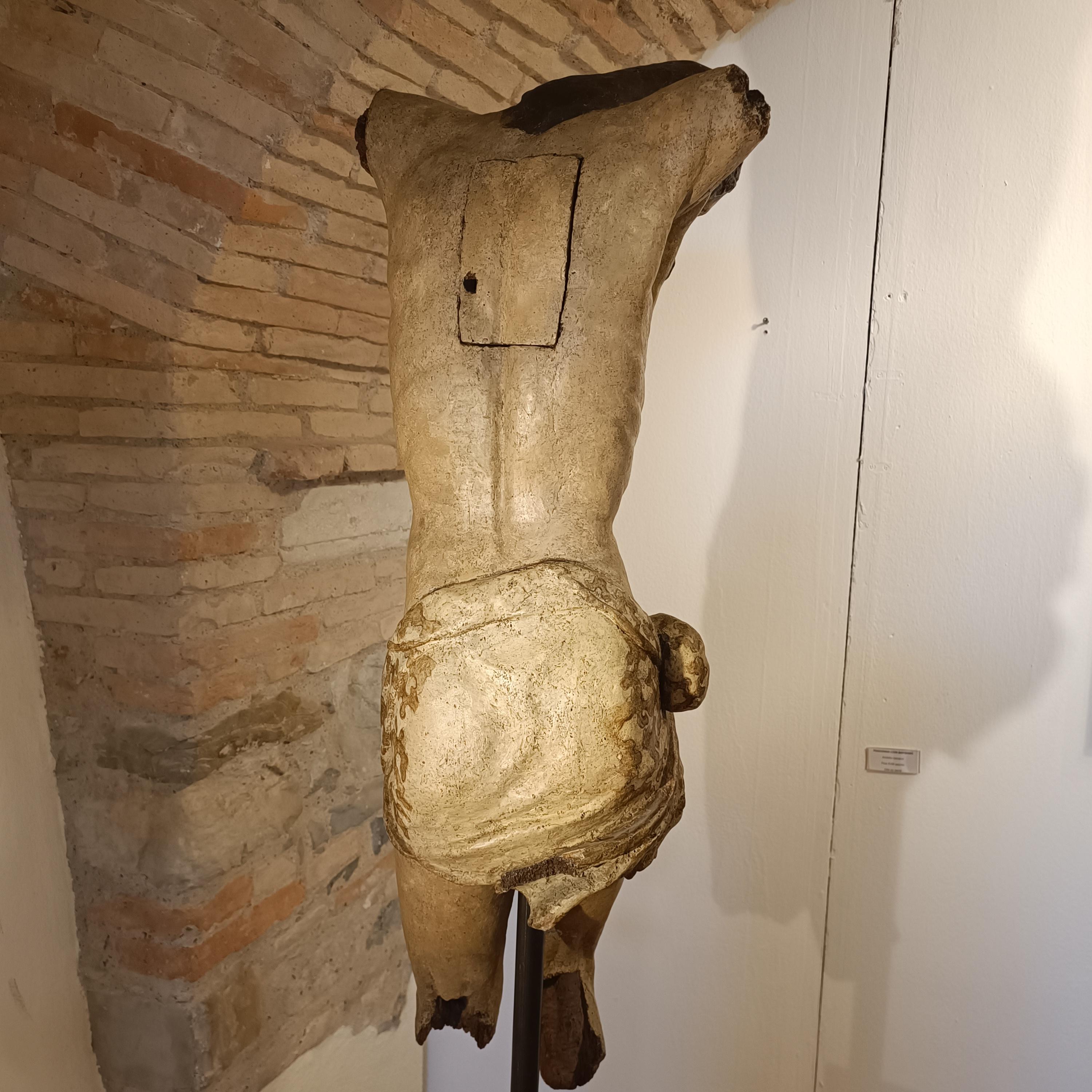 Torso Cristo ligneo policromo fine 500 Umbro-Toscano, alta classe For Sale 3