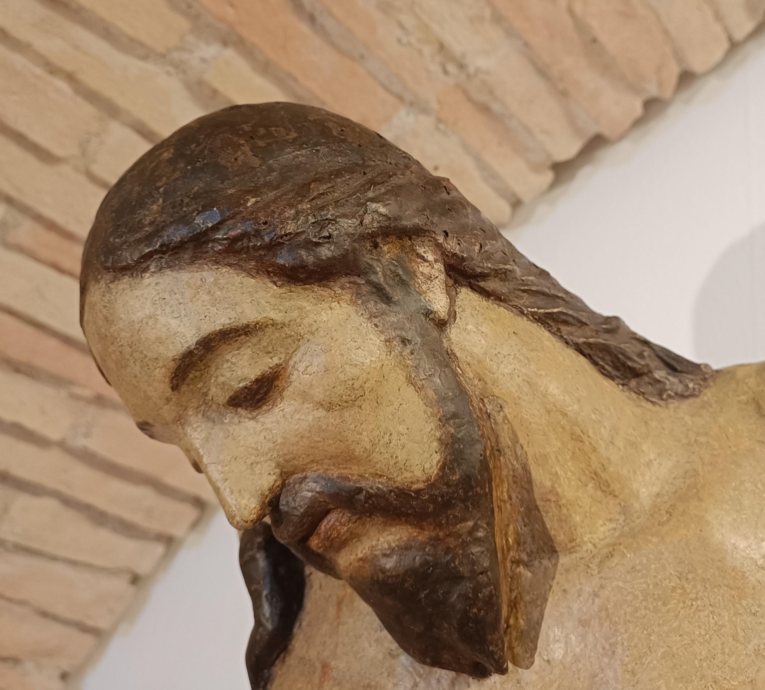 Torso Cristo ligneo policromo fine 500 Umbro-Toscano, alta classe For Sale 2