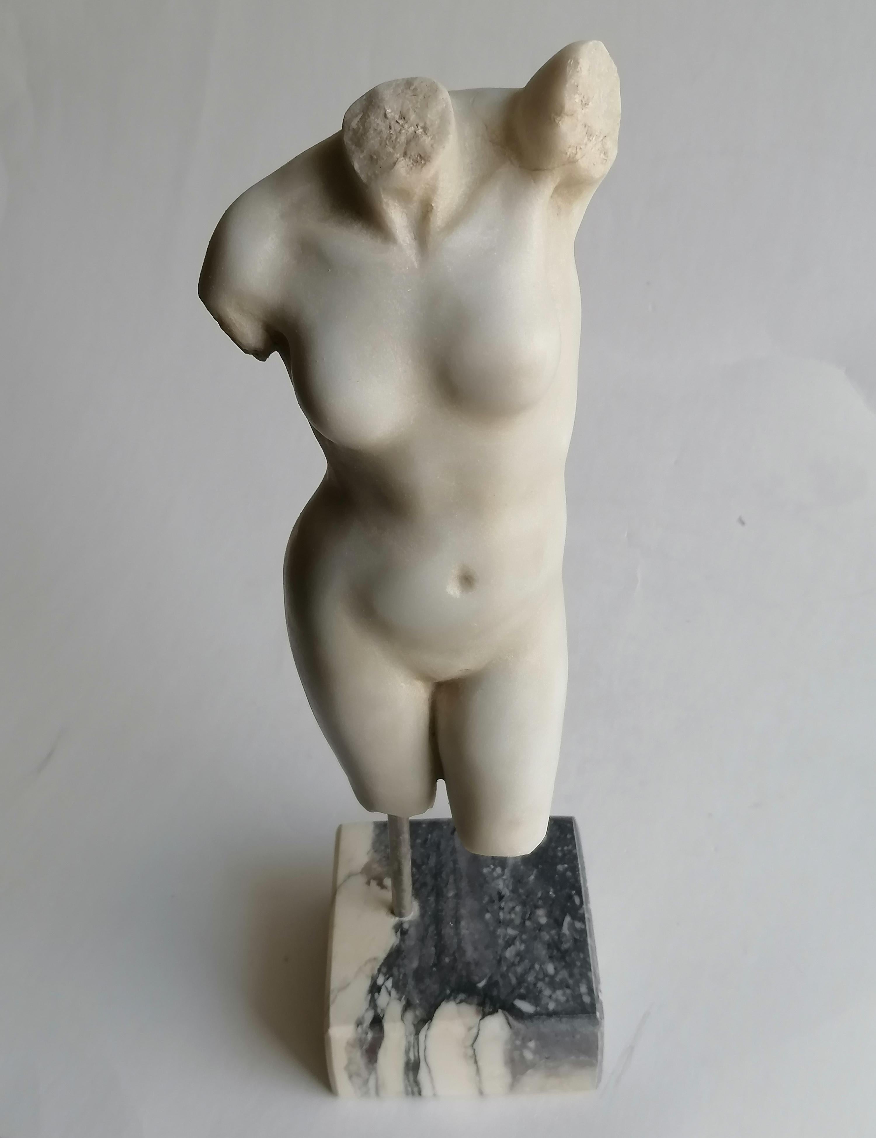 Torse de femme scolpito su marmo bianco Carrara - miniatura -made in Italy en vente 4
