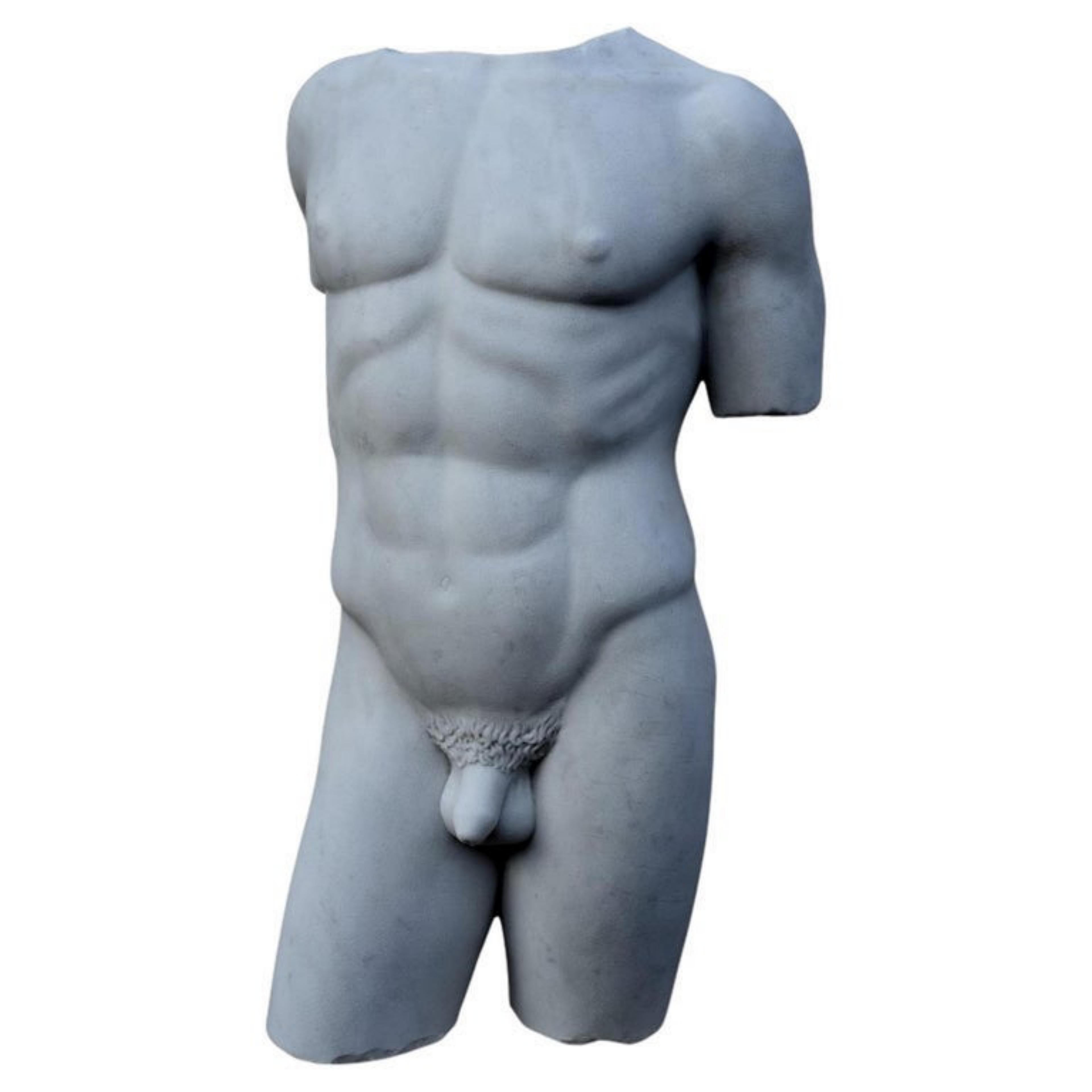 Römischer Torso aus weißem Carrara-Marmor, Anfang 20.

Reproduktion eines abgenommenen Torsos aus den Kapitolinischen Museen aus weißem Carrara-Marmor, Anfang des 20.
Italien
Maße: Höhe 68 cm
Maximale Höhe 94 cm
Breite 40 cm
Tiefe 23Basis cm
Sockel