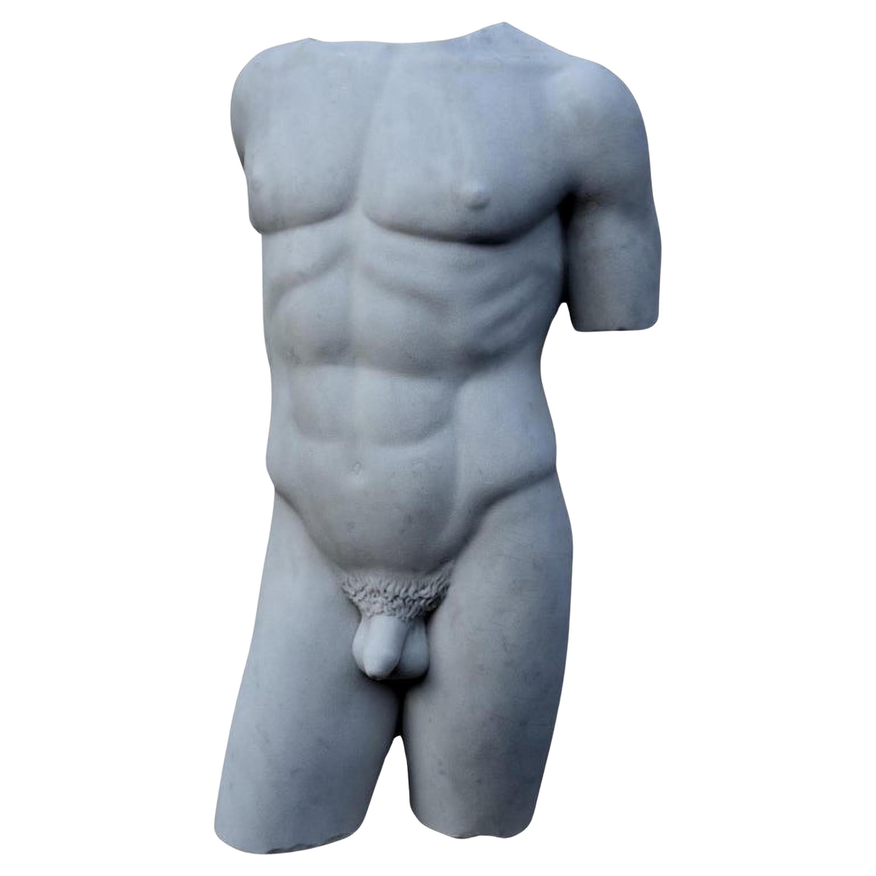 Torso from the Capitoline Museums in White Carrara Marble Early 20th Century For Sale