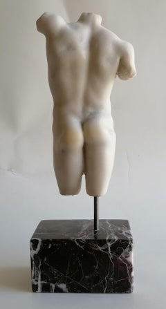 Torso maschile classico in marmo bianco Carrara - miniatura