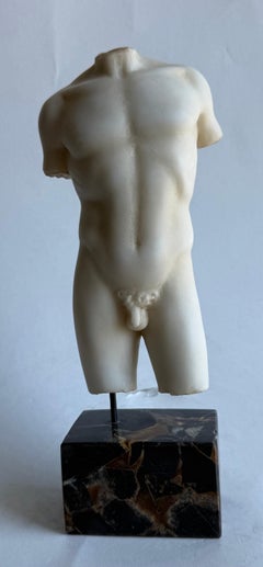 Torso maschile classico in marmo bianco Carrara - miniatura-made in Italy