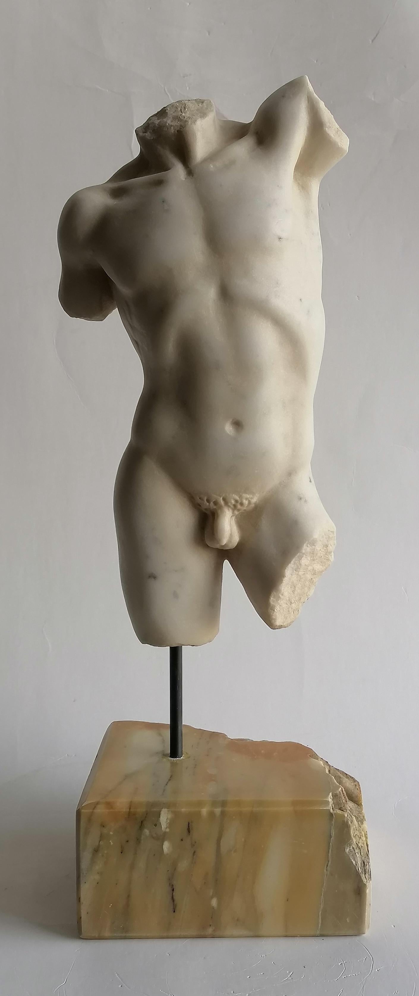 Skulptur, Männlicher Torso, Klassische Kunst, Griechische Kunst, Torso, weißer Carrara-Marmor, Klassische Skulptur, Antiker Torso, Griechischer Torso, Statuarische Marmorskulptur
Männlicher Torso, gemeißelt auf weißem Carrara-Marmor,
