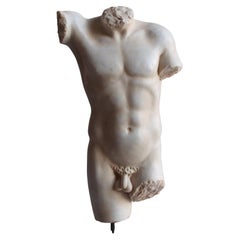 Torso maschile stile classico -marmo bianco Carrara -Made in Italy