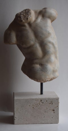 Torso masculino de Gaddi esculpido en mármol blanco de Carrara - made in Italy