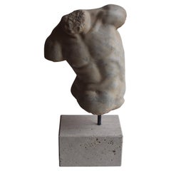 Male torso "Torso Gaddi" carved on white Carrara marble - made in Italy