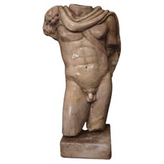 Torso de Apolo en mármol Amarillo Antiguo, escultura de mármol, H.47 cm.