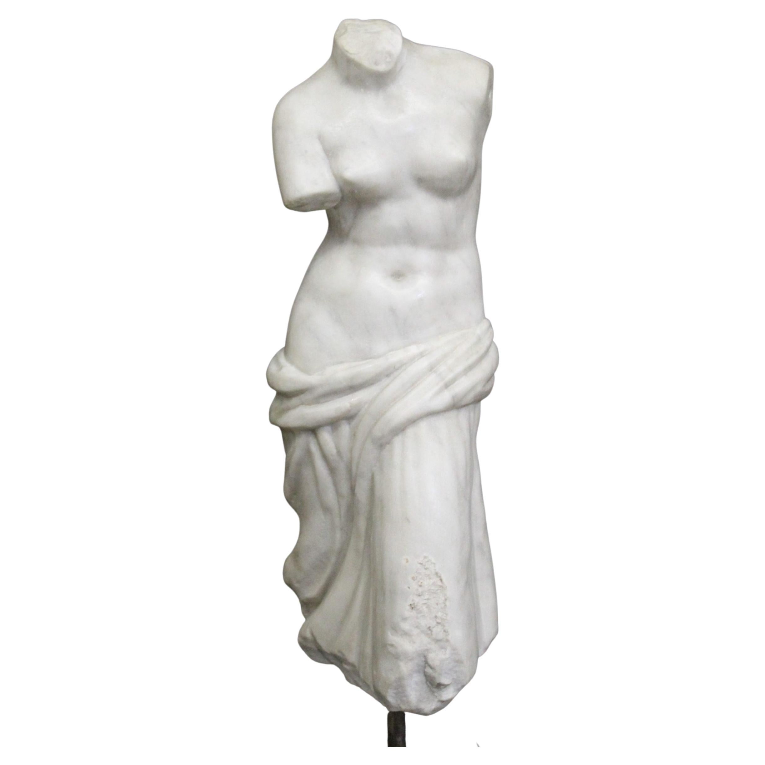 Torso sculpture of Venus, Bust in Carrara marble, sculpture in marble