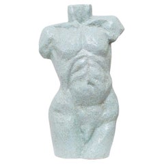 Torso Statue Studio Ceramic Light Blue Clay Ceramic Figure Mid Century Design Torso Statue Studio Ceramic Light Blue Clay Ceramic Figure Mid Century Design