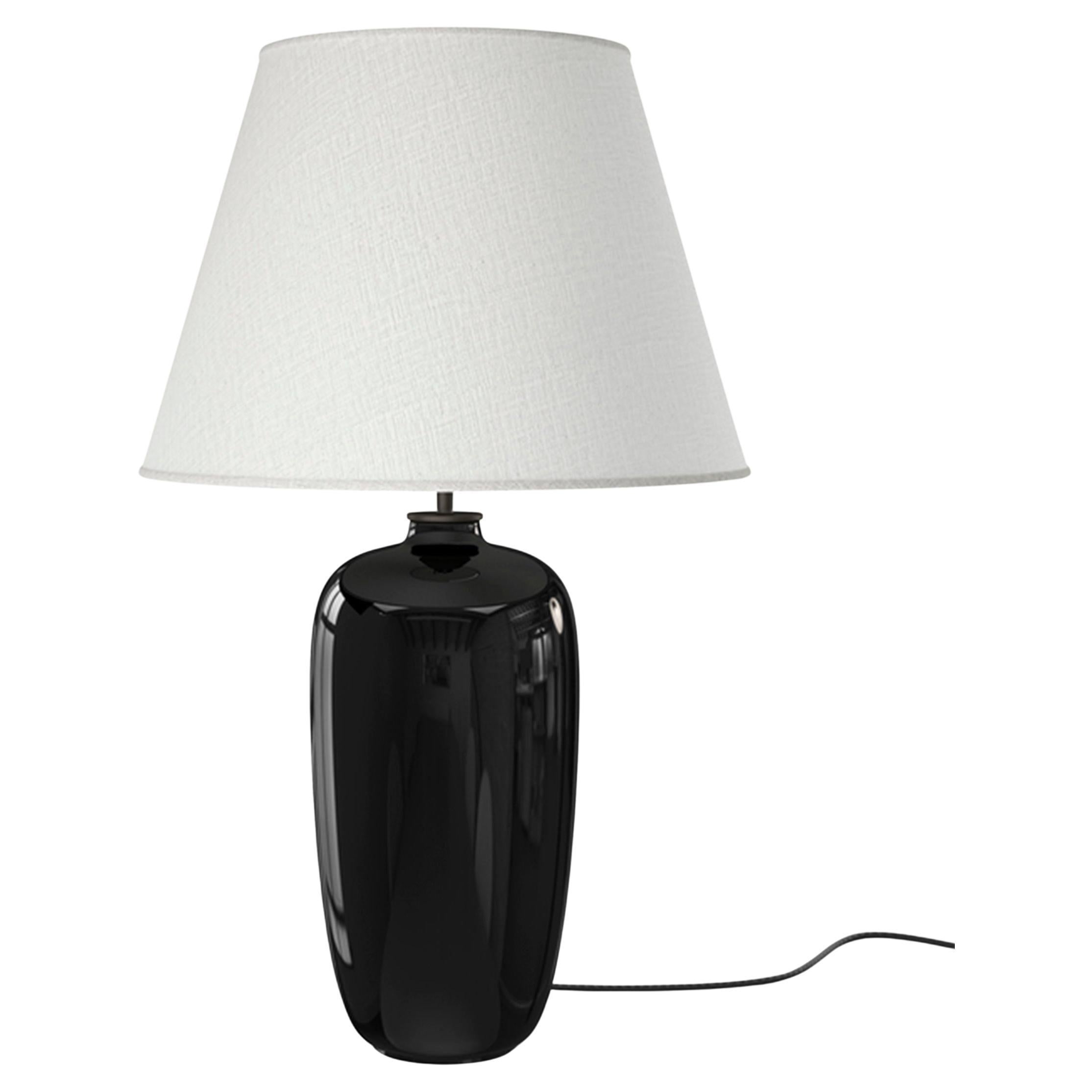 Lampe à poser Torso, noir /off-White, en céramique/lin by Kroyer-Saetter-Lassen en vente