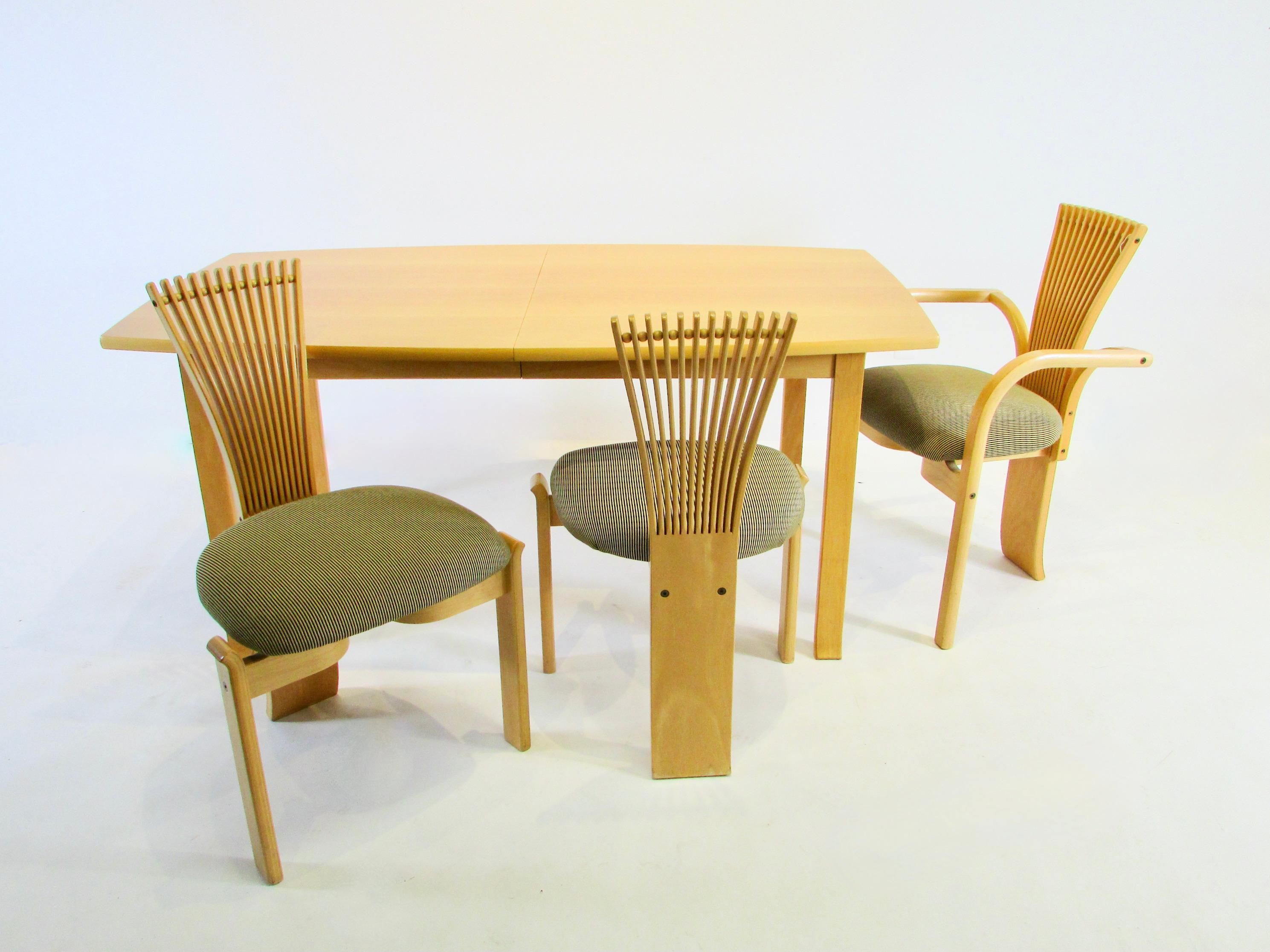 Laminated Torstein Nilson for Westnofa Totem Dining Table with Six Chairs For Sale