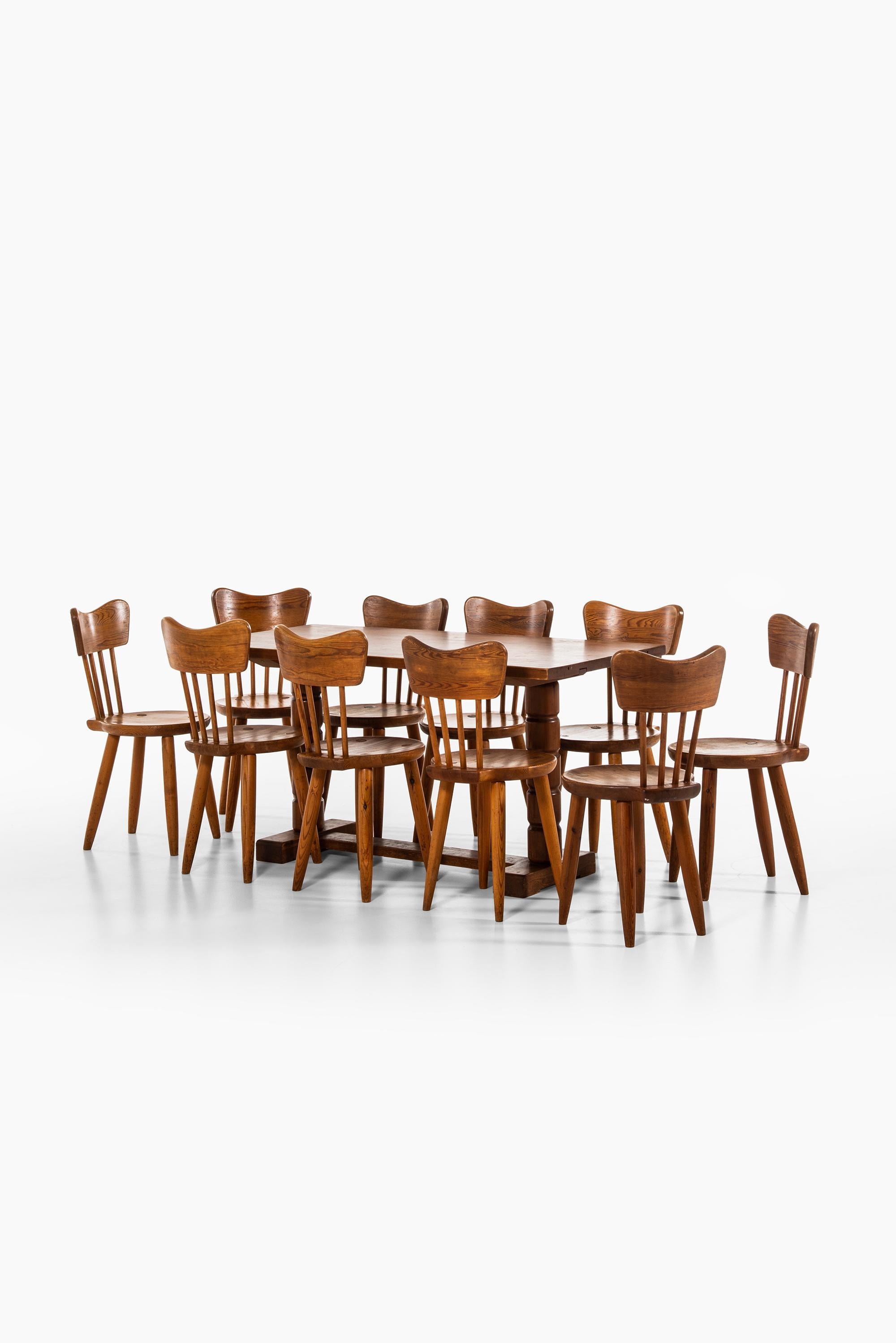 Pine Torsten Claeson Dining Chairs by Steneby Hemslöjd in Sweden For Sale
