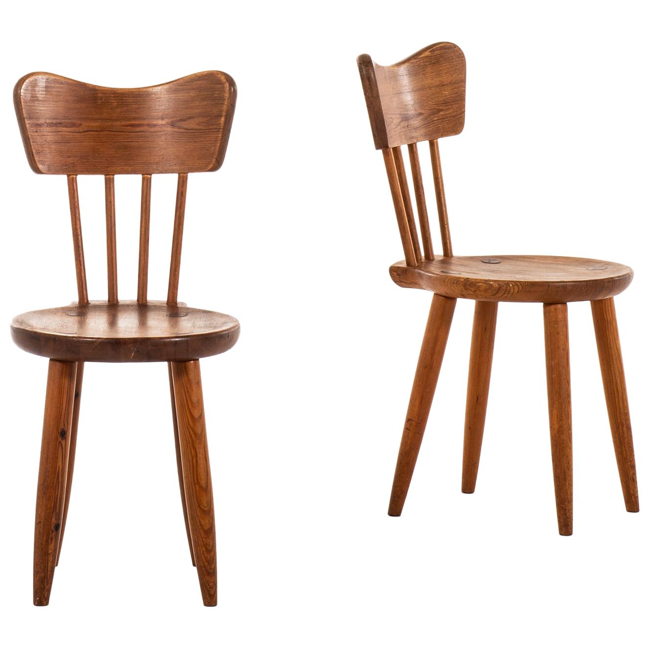 Torsten Claeson Dining Chairs by Steneby Hemslöjd in Sweden For Sale