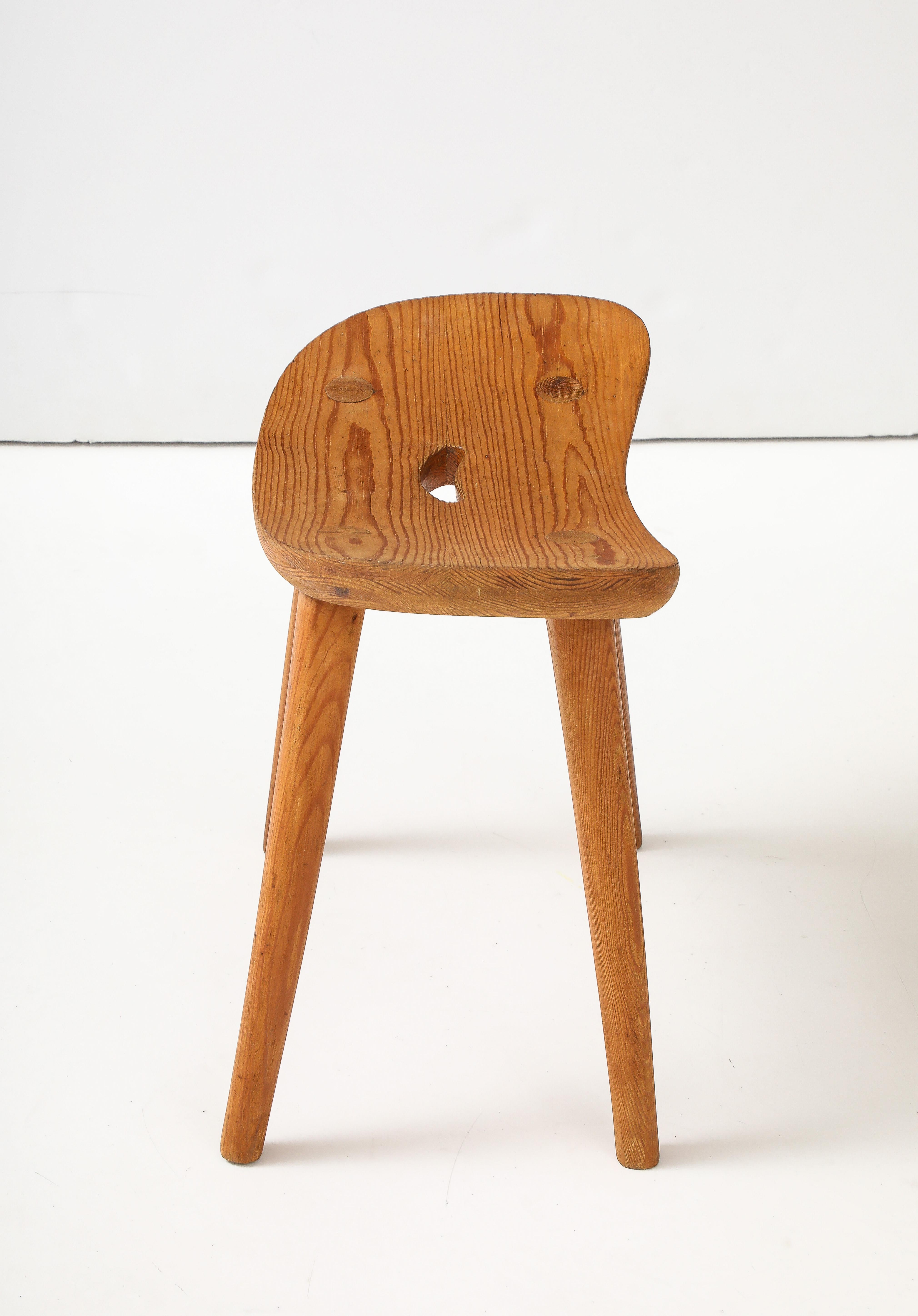 Torsten Claeson Hand Made Swedish Curved Stool, c. 1960's For Sale 8