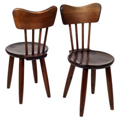 Torsten Claeson Set of 2 Pine Wood Dining Chairs, 1930, Sweden