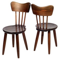 Torsten Claeson Set of 2 Pine Wood Dining Chairs, 1930, Sweden