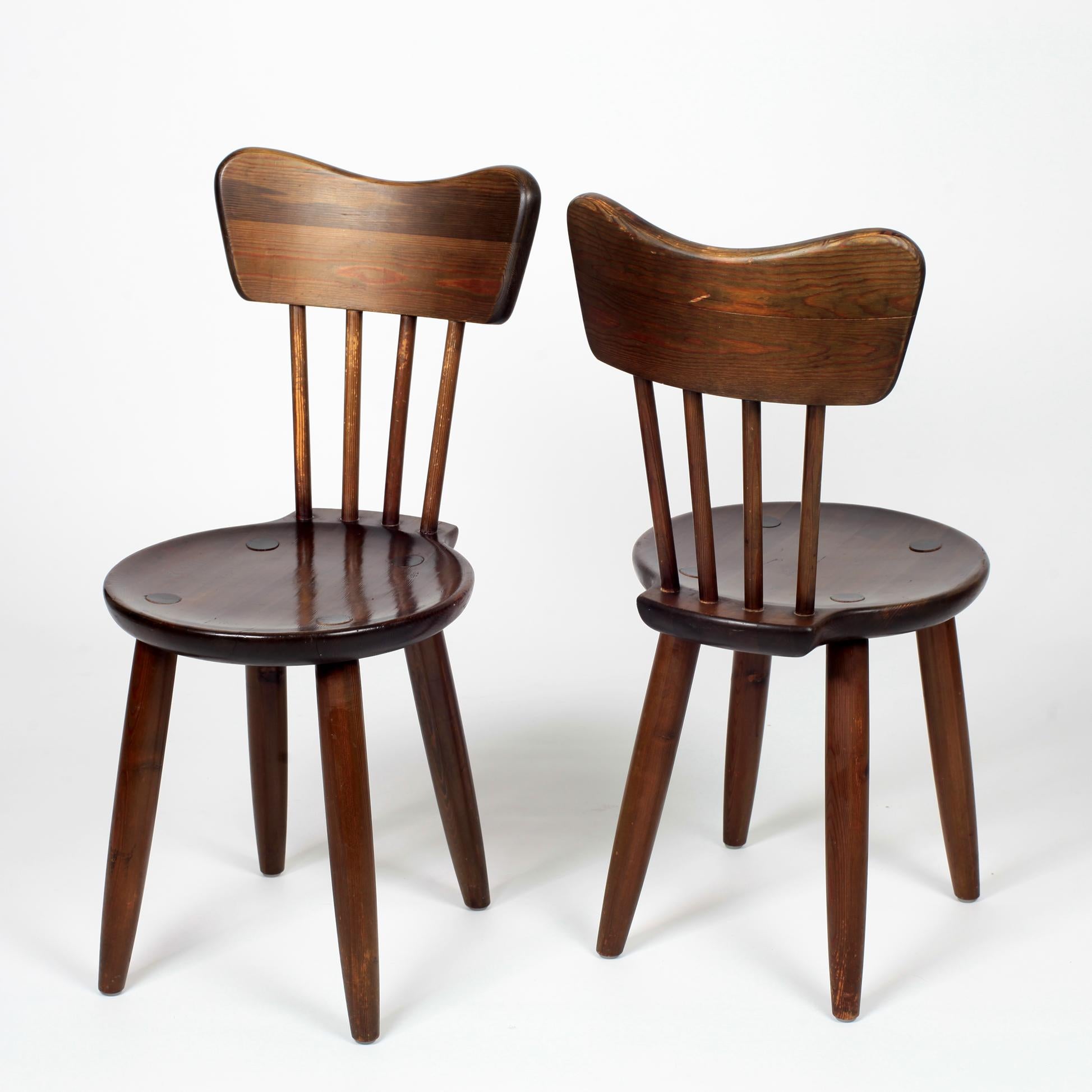 Torsten Claeson Set of 6 Pine Wood Dining Chairs, 1930, Sweden 4