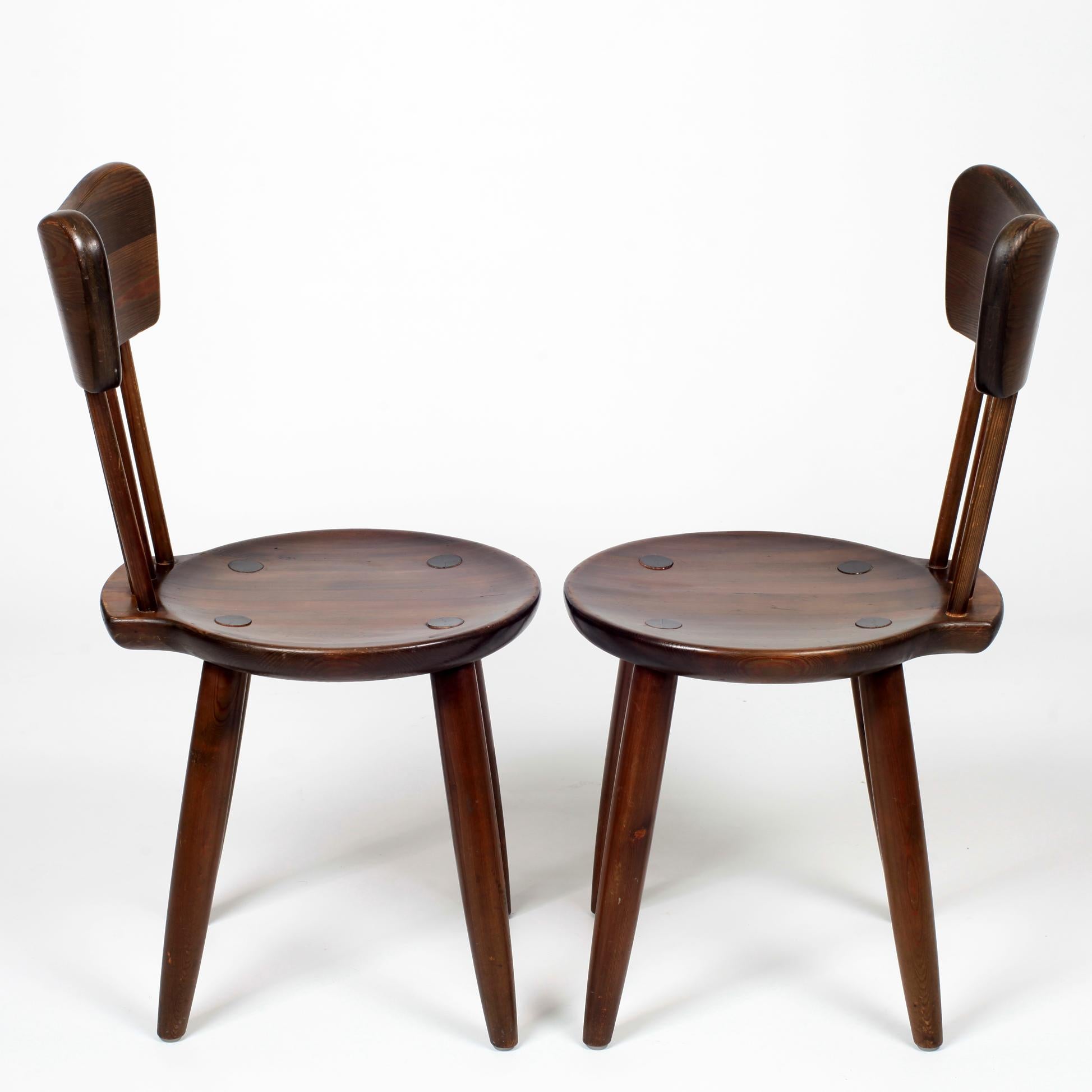 Torsten Claeson Set of 6 Pine Wood Dining Chairs, 1930, Sweden 6
