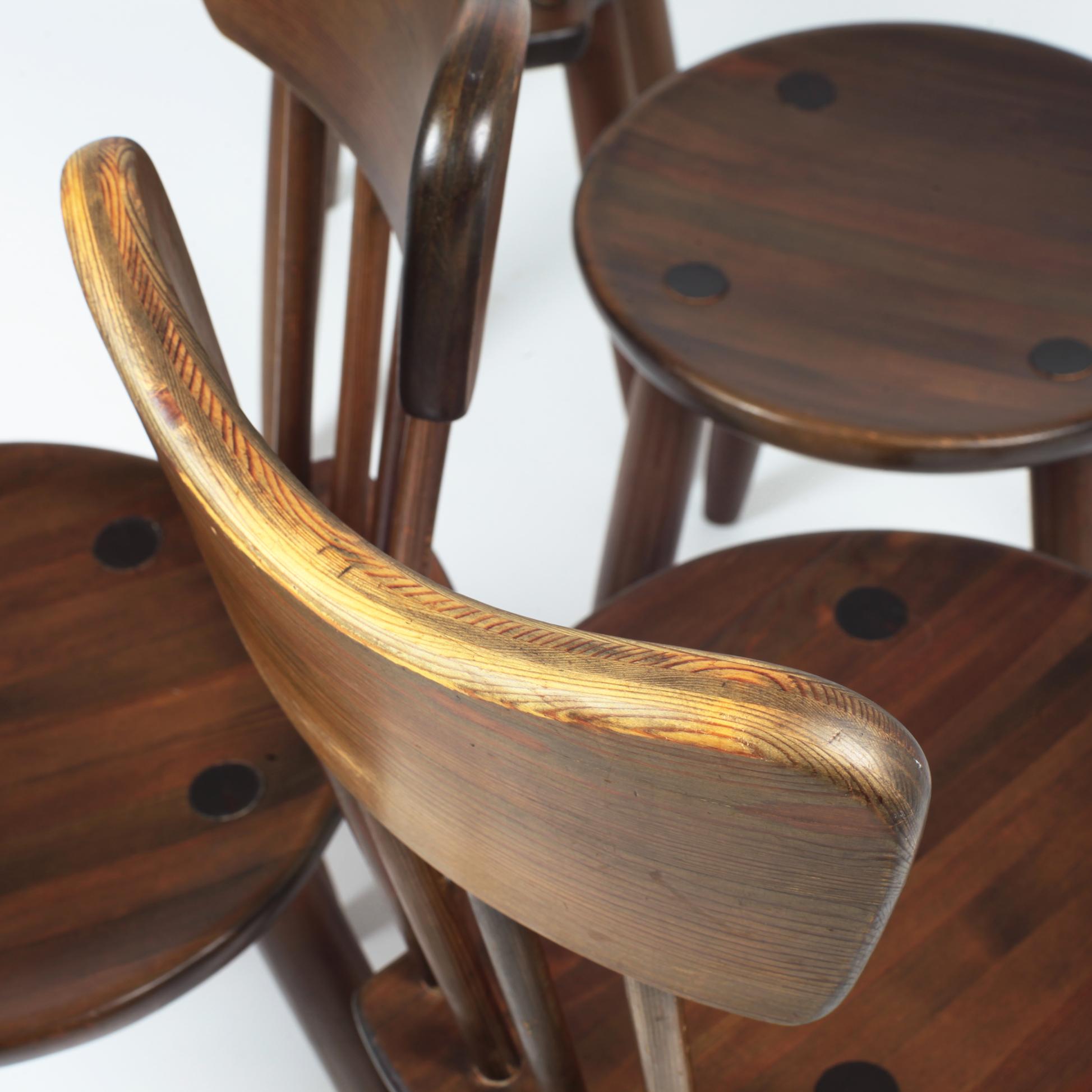 Torsten Claeson Set of 6 Pine Wood Dining Chairs, 1930, Sweden 10