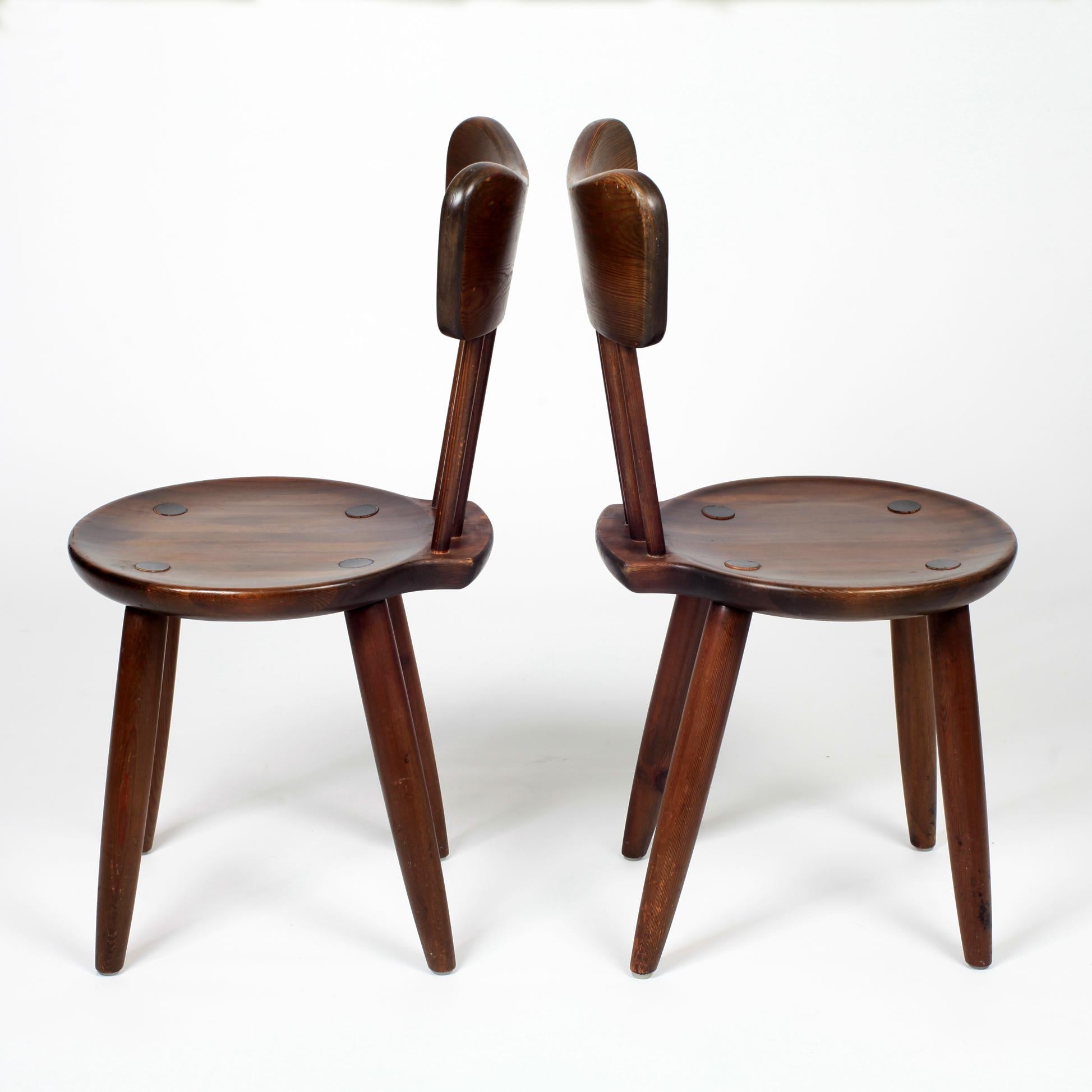 Swedish Torsten Claeson Set of 6 Pine Wood Dining Chairs, 1930, Sweden