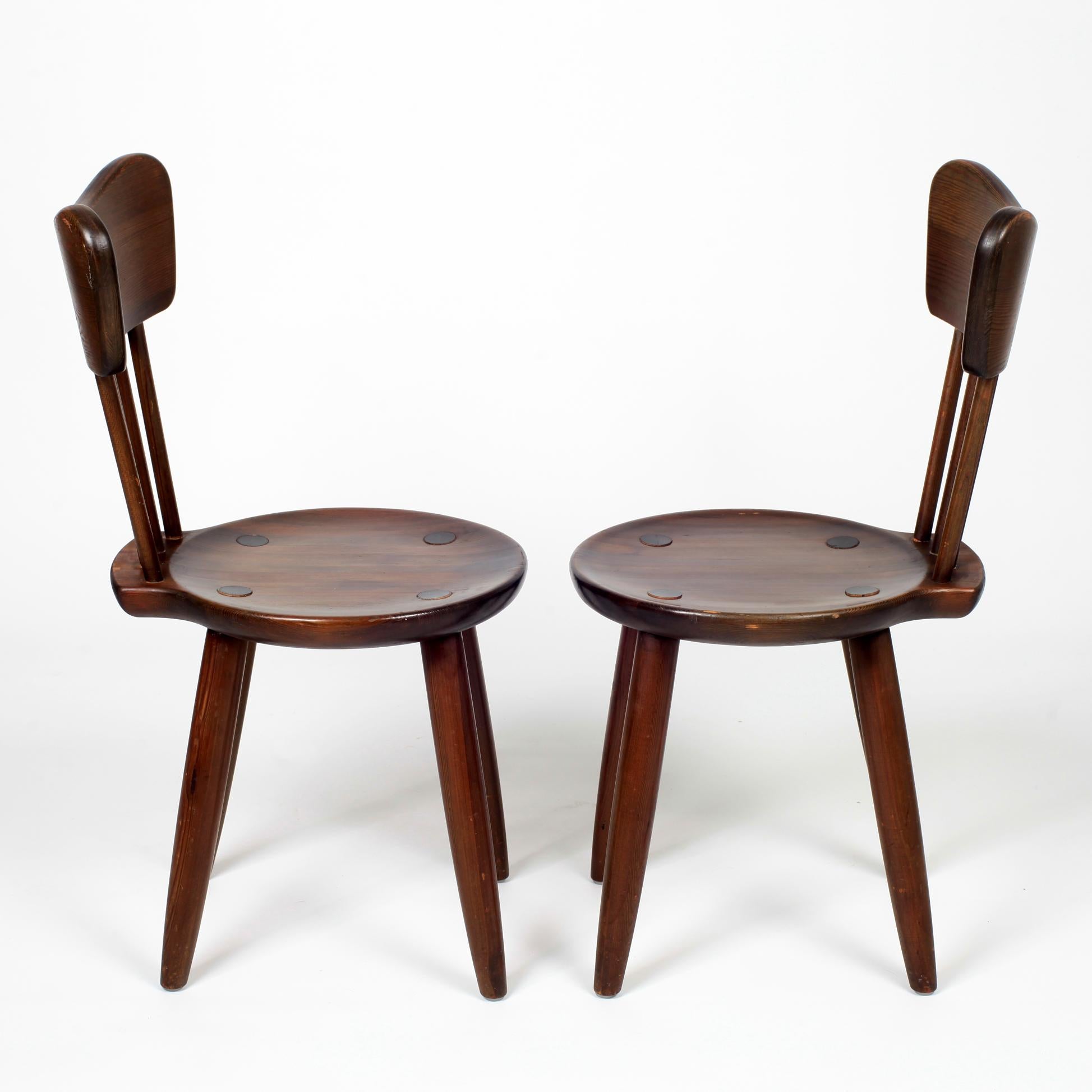 Torsten Claeson Set of 6 Pine Wood Dining Chairs, 1930, Sweden In Good Condition In Saint  Ouen, FR