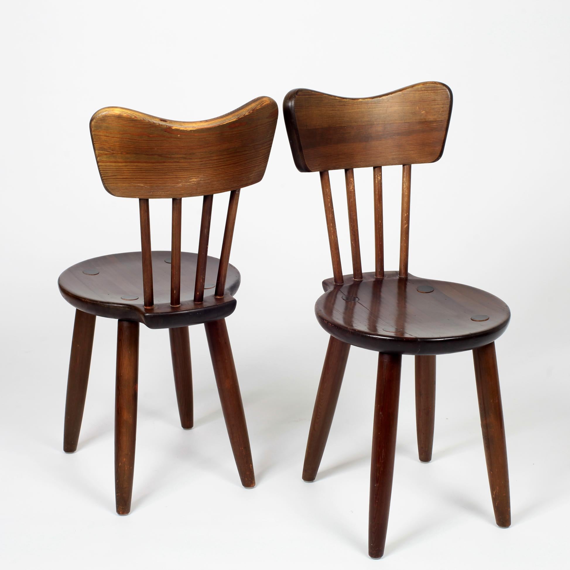 Mid-20th Century Torsten Claeson Set of 6 Pine Wood Dining Chairs, 1930, Sweden
