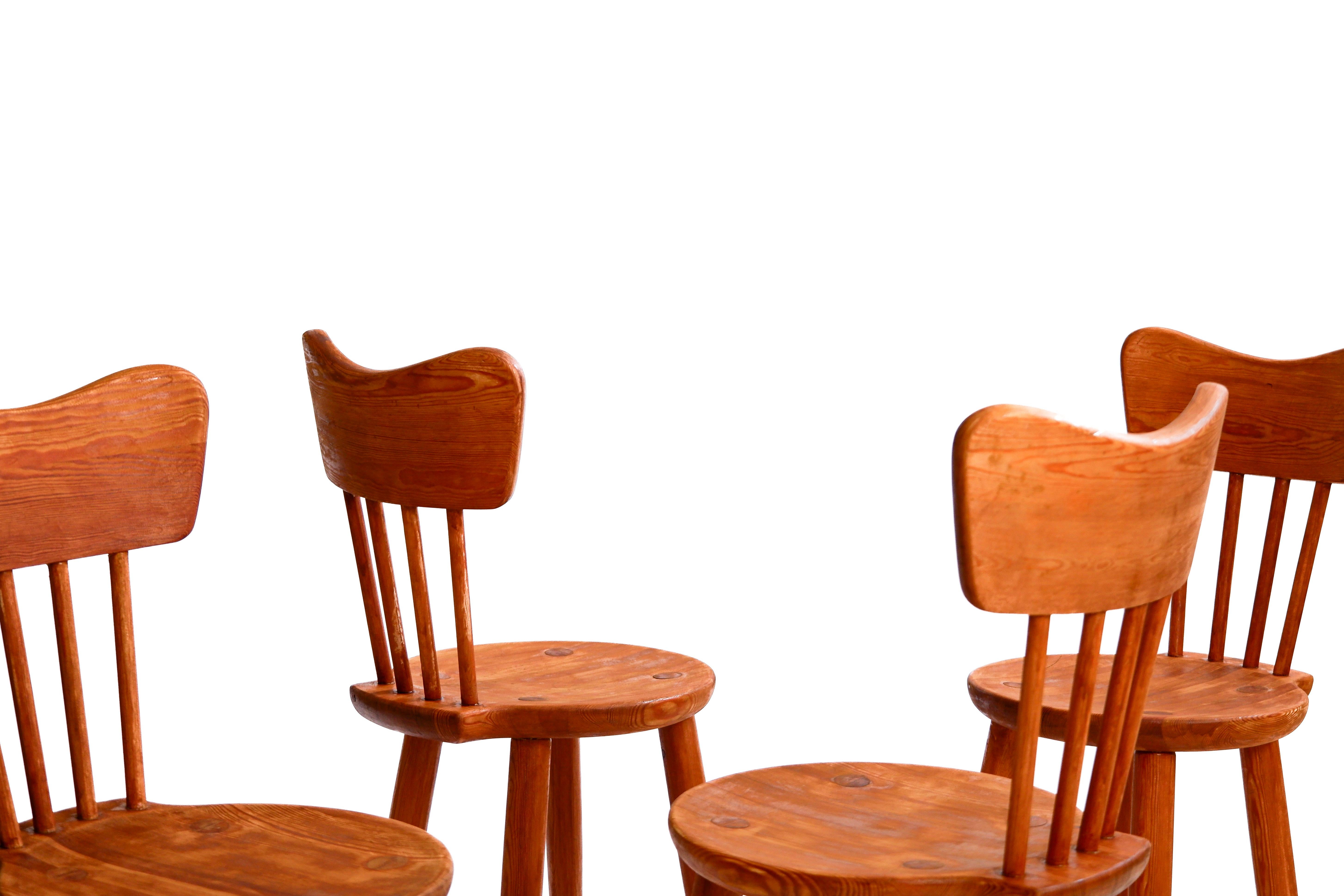 Ensemble de 4 chaises Torsten CIRCA par Steneby Hemslöjd, Suède vers 1940. en vente 2