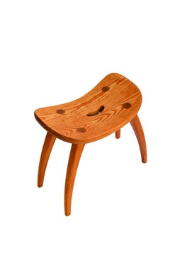 Sgabello Torsten Claesson in pino, Svezia, 1950 circa.