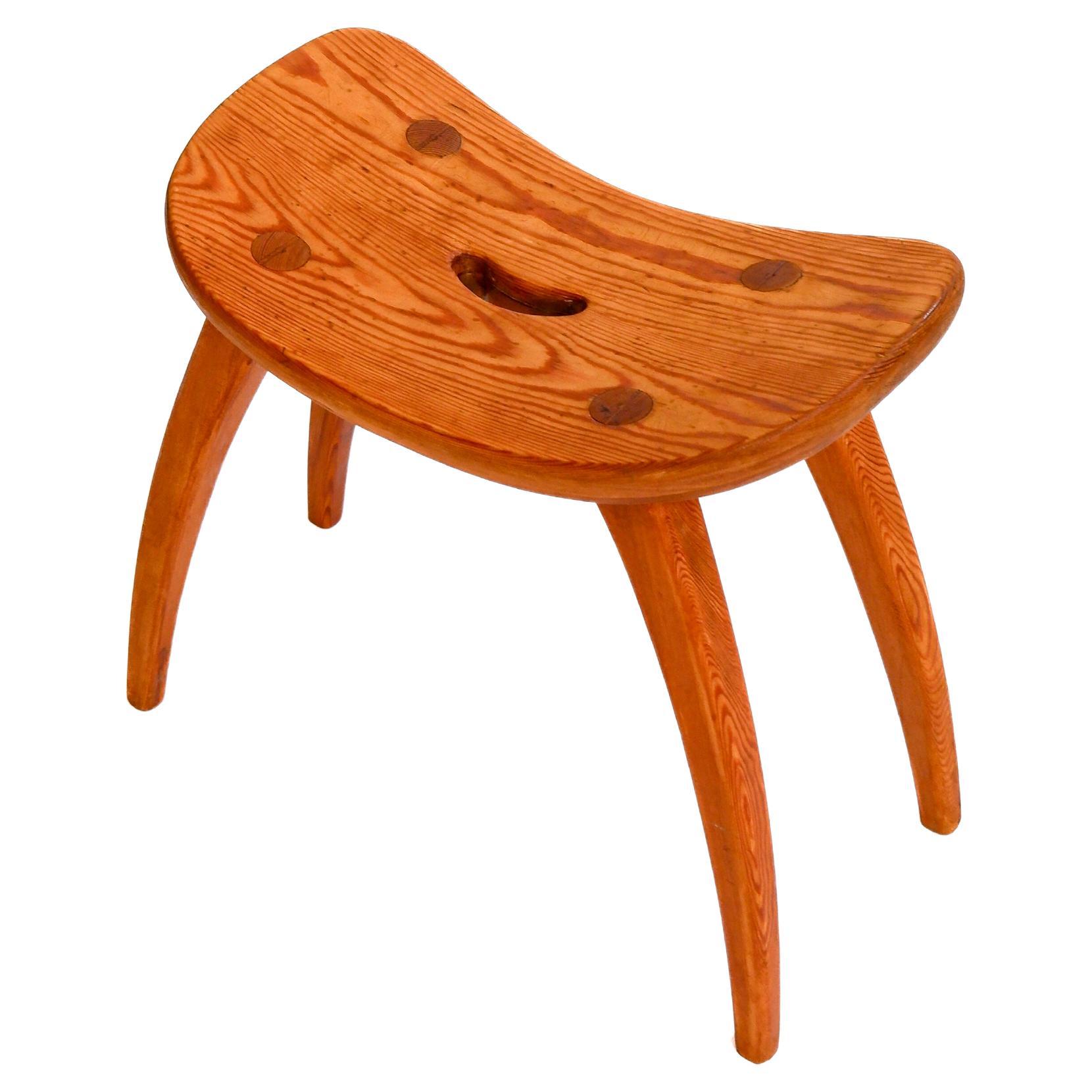 Torsten Claesson stool in pine, Sweden circa 1950.