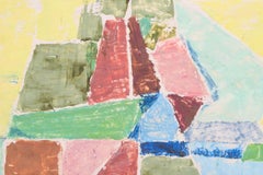 Torsten Hugo Olson, Swedish artist. Oil on panel. Abstract composition, 1975