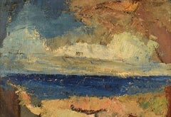 Torsten Hult, Swedish Painter, Oil on Board, Modernist Landscape