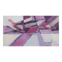 Torsten Hult, listed Swedish artist.  Oil on canvas. Abstract composition.