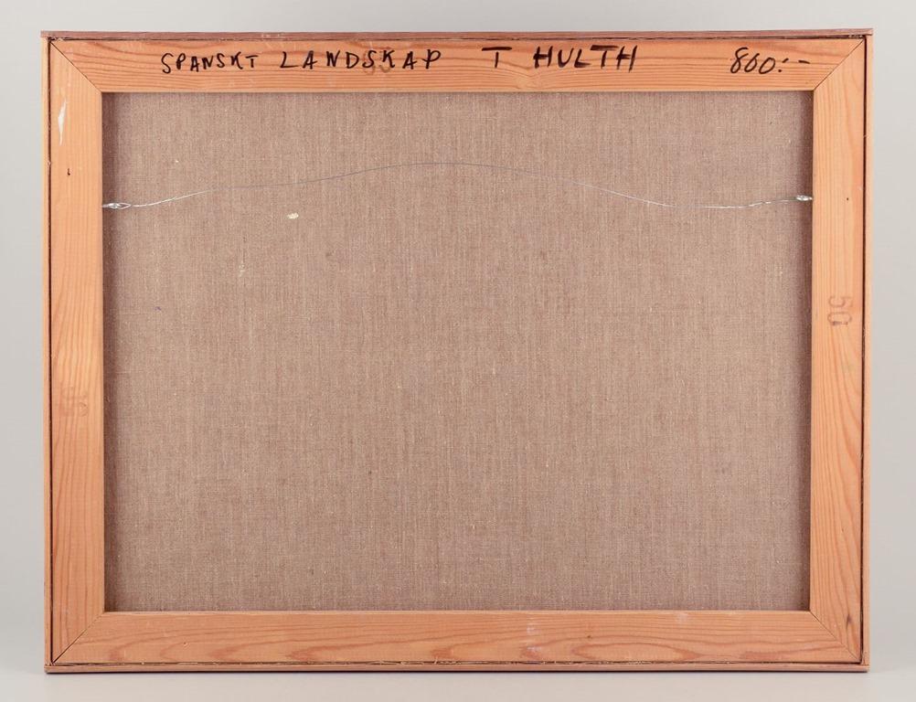 Torsten Hult. Öl auf Leinwand. Spanische Landschaft im modernistischen Stil. im Angebot 1