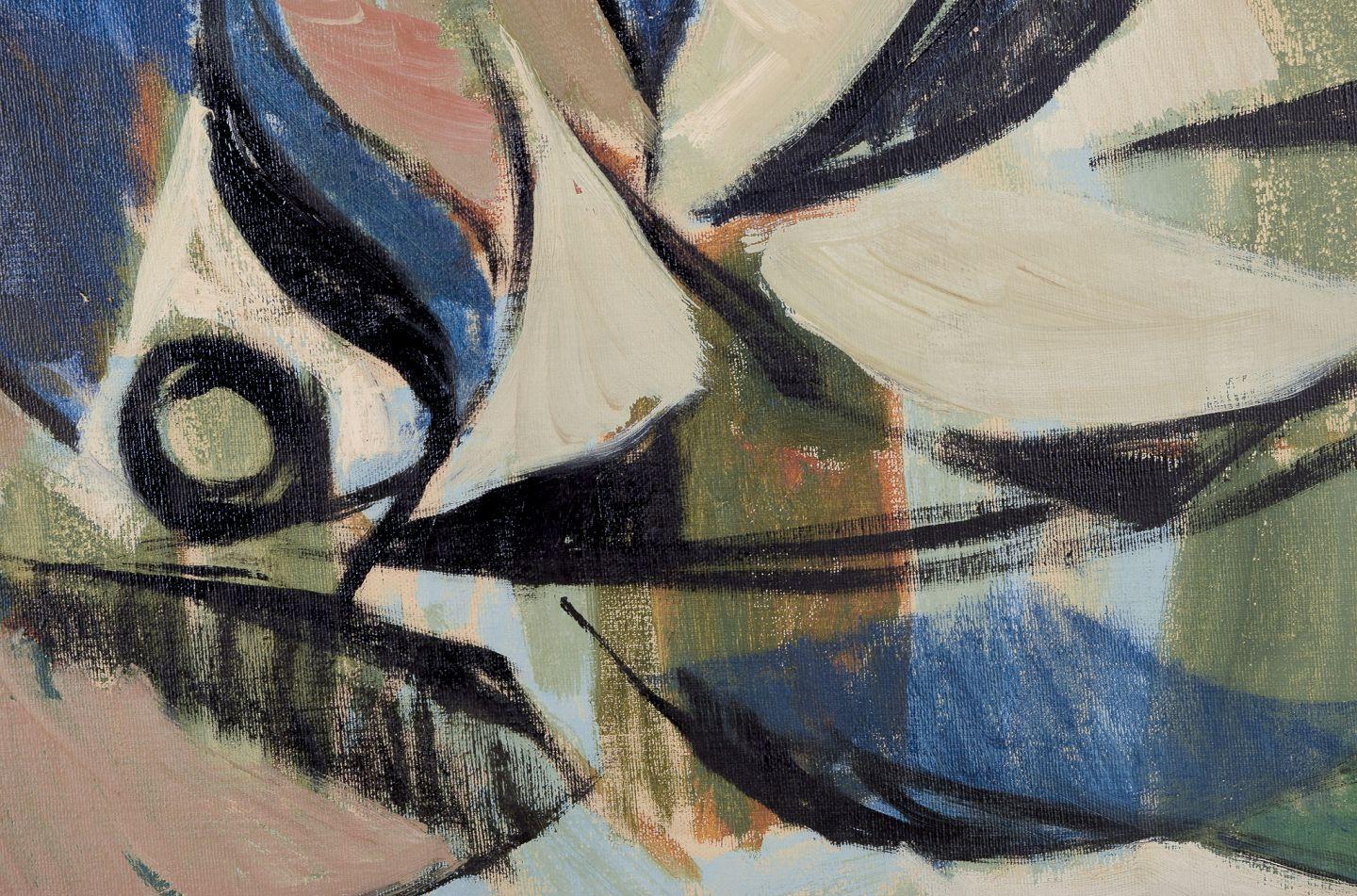 Torsten Hult, Swedish painter. Oil on board. Abstract composition. Ca. 1960s In Excellent Condition For Sale In København, Copenhagen