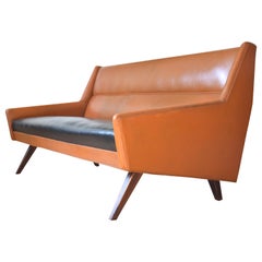 Torsten Johanson Danish Retro Leather Sofa, 1960s