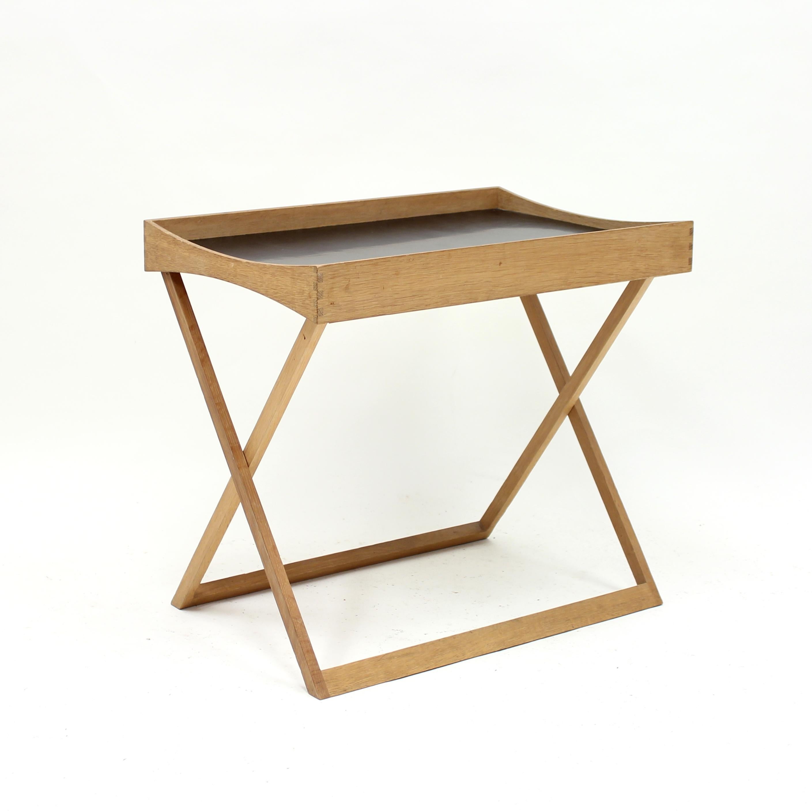 Scandinavian Modern Torsten Johansson, Foldable Oak Tray Table for Bo-Ex, 1960s