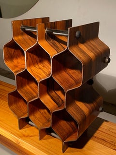 Torsten Johansson "Honeycomb' Wine rack Plywood Sweden 1960's