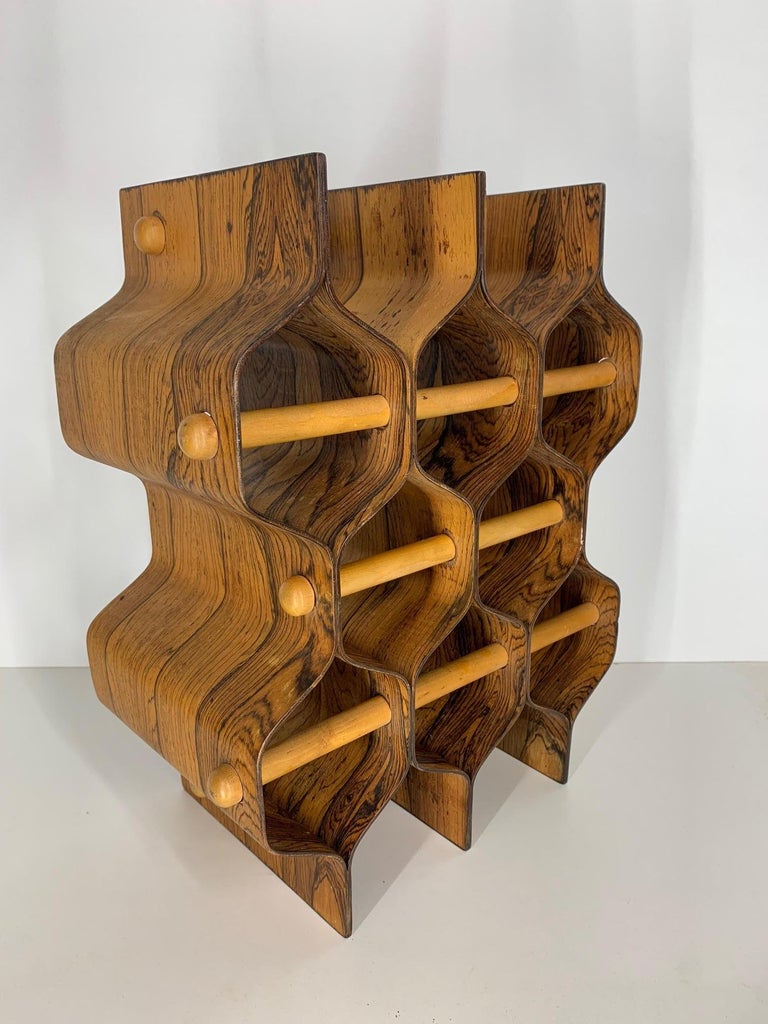 Torsten Johansson Swedish Rosewood Wine Rack at 1stDibs