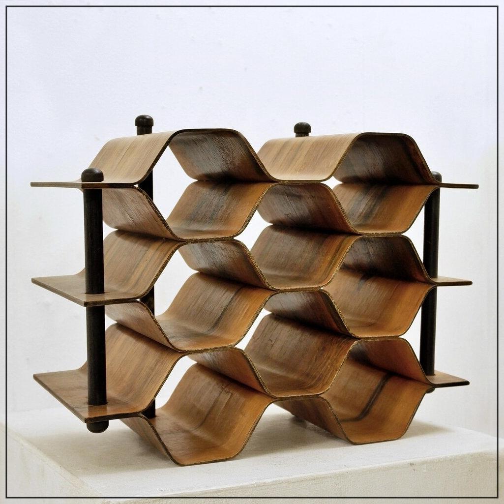 Torsten Johansson Wine Rack / Bottle Stand Produced by AB Formträ, Sweden, 1950s For Sale 6