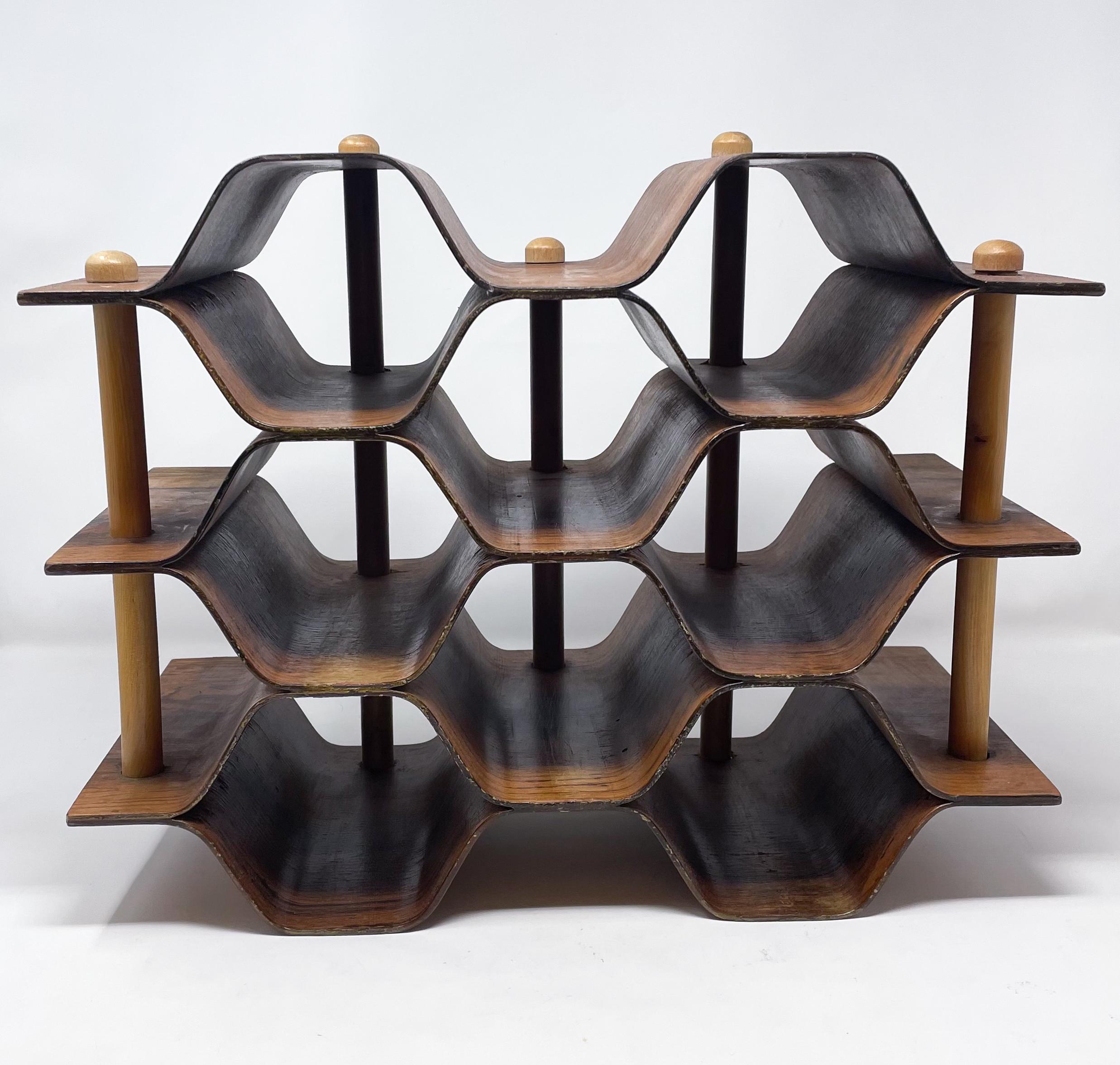 Mid-20th Century Torsten Johansson Wine Rack / Bottle Stand Produced by AB Formträ, Sweden, 1950s For Sale
