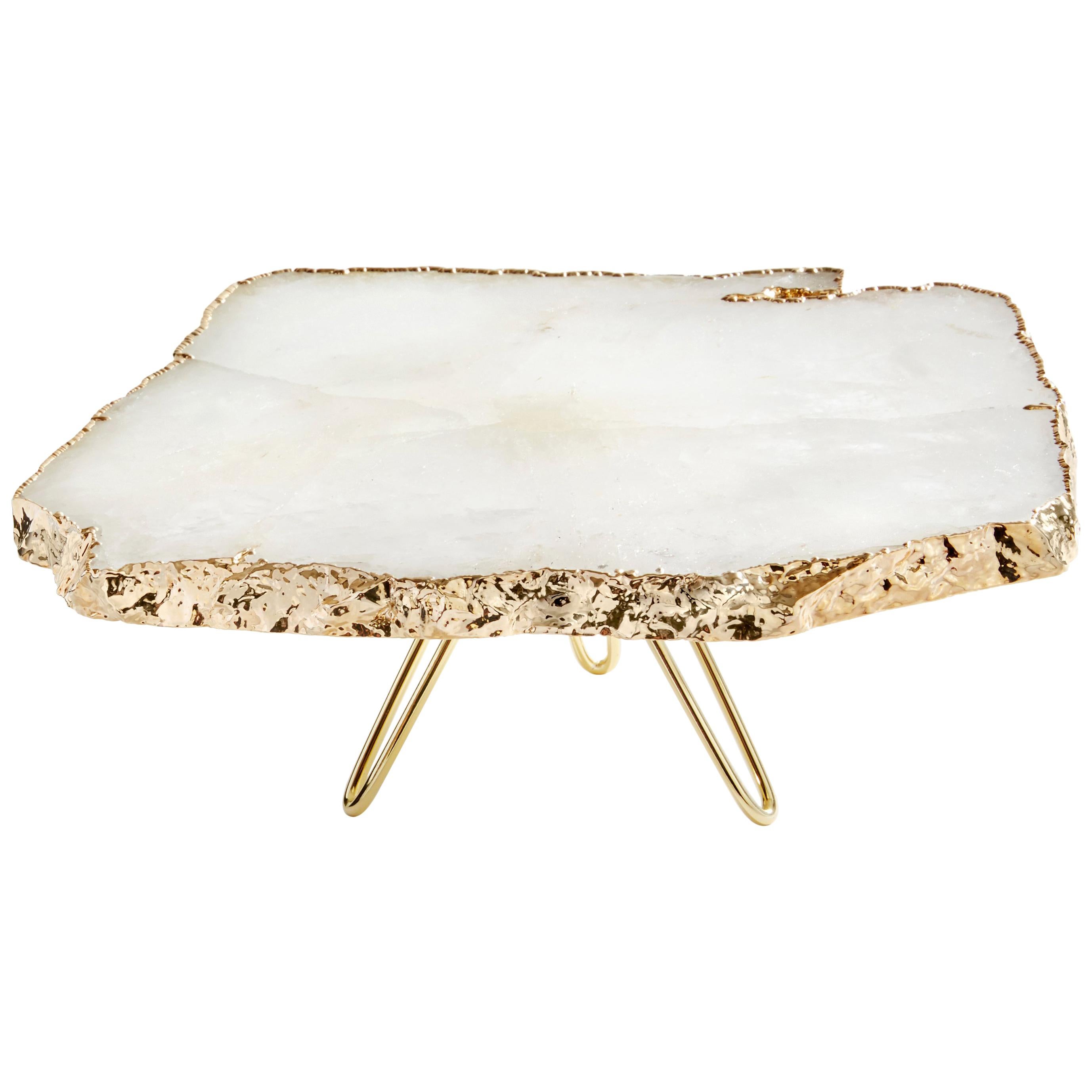 Torta Cake Stand in Agate and Gold by ANNA new york