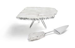 Torta Cake Stand in Crystal and Silver by Anna Rabinowitz
