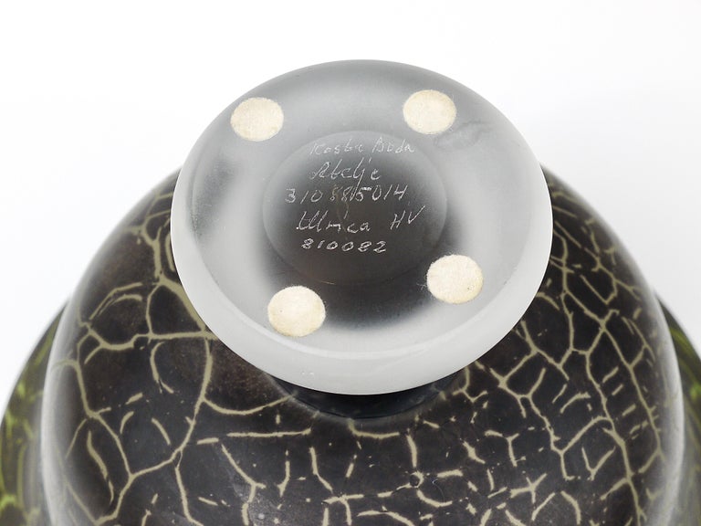 Tortoise Art Glass Bowl by Ulrica Hydman Vallien, Kosta Boda, Sweden, 1980s For Sale 4