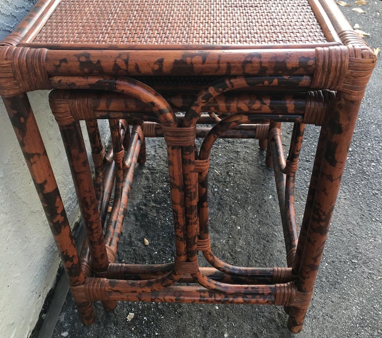 Tortoise Bamboo Stacking Tables at 1stDibs