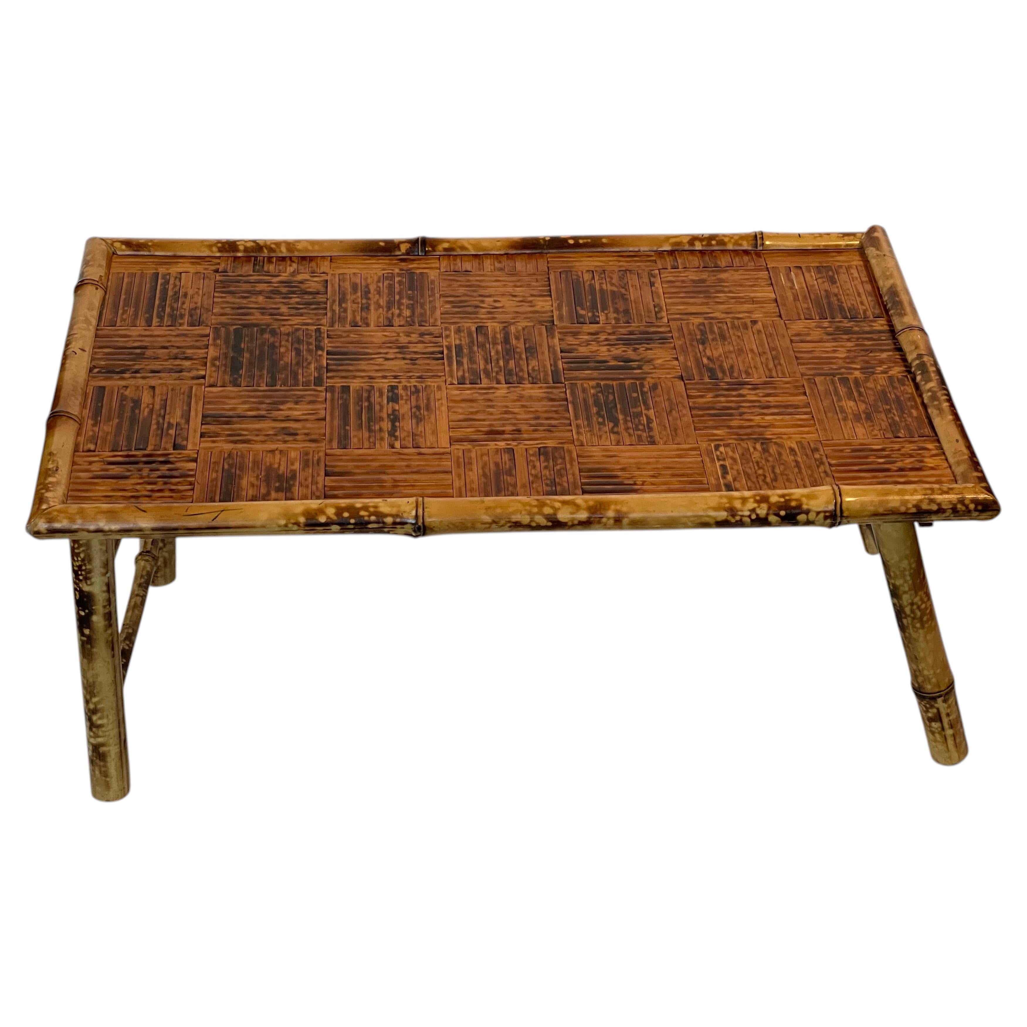 Tortoise Bamboo Tray Lap Table Folding For Sale