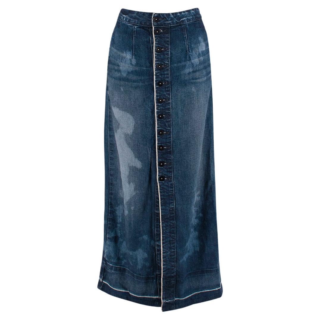 Tortoise Denim Taylori distressed denim skirt - USA 0 For Sale