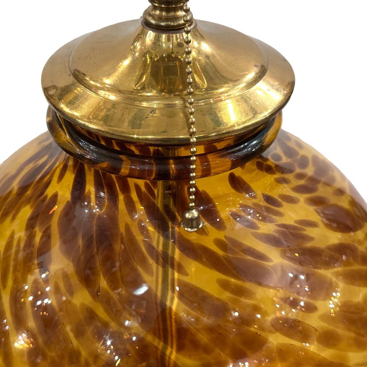 leopard glass lamp